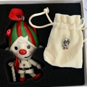 Pandora Elf Charm And Ornament with Red and Green Details